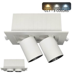 Spot Οροφής έτοιμο 12W white square double CCT
