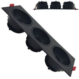 Spot Οροφής GU10  multi choise black square triple