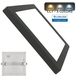Οροφής Led all in one lumileds chip 18W black square