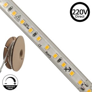 Ταινία Led 220V-240V AC Bridgelux smd 8W/m 2200K (50m) 120Led/m