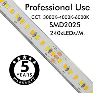 Ταινία Led 24V DC Bridgelux smd 10W/m CCT 240Led/m (5m)