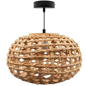 Κρεμαστό φωτιστικό Ε27 wicker light brown