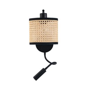 WALL LIGHT BASS STICK 3W 3000K BULD 1XE27 MAX 40W BLACK MATT- NATURAL