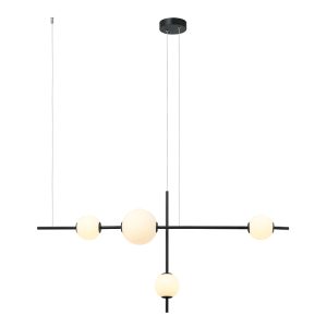 LED ΚΡΕΜΑΣΤΟ ΦΩΤΙΣΤΙΚΟ ΕΣΩΤΕΡΙΚΟΥ ΧΩΡΟΥ 19W 3000K ΜΑΥΡΟ ΜΕΤΑΛΛΟ - ΟΠΑΛ ΓΥΑΛΙ