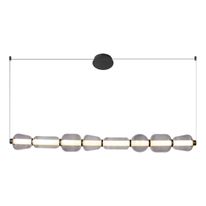 ΚΡΕΜΑΣΤΟ ΦΩΤΙΣΤΙΚΟ ΕΣΩΤΕΡΙΚΟΥ ΧΩΡΟΥ LED 37W 3000K ΜΑΥΡΟ ΜΑΤ ΜΕΤΑΛΛΟ - ΦΙΜΕ ΓΥΑΛΙ