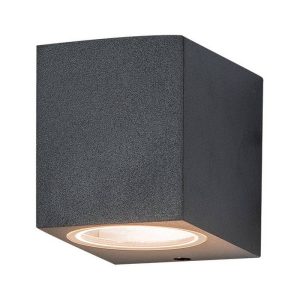 OUTDOOR SCONCE 1L ALUMINIUM GLASS DIFFUSER GRAPHITE