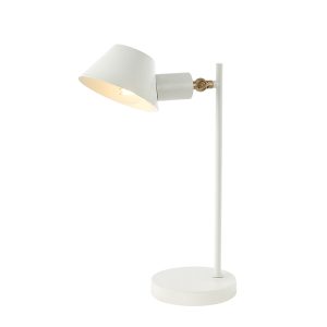 TABLE LAMP E27 MAX 25W IRON WHITE -GOLD COLOR ON/OFF SWITCH