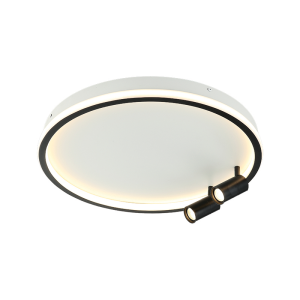 LED ΦΩΤΙΣΤΙΚΟ ΟΡΟΦΗΣ ΕΣΩΤΕΡΙΚΟΥ ΧΩΡΟΥ 61W + 2X5W 3000K ΜΑΥΡΟ ΜΑΤ ΑΛΟΥΜΙΝΙΟ - ΜΕΤΑΛΛΟ - ΣΙΛΙΚΟΝΗ