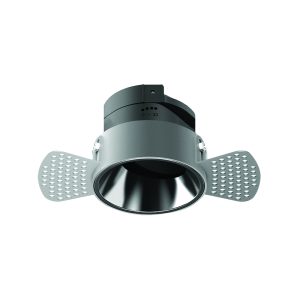 TRIMLESS SPOT LIGHT WHITE -BLACK CHROME REFLECTOR