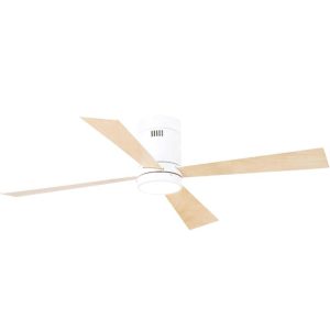 ΑΝΕΜΙΣΤΗΡΑΣ ΟΡΟΦΗΣ ΜΕ LED ΦΩΣ 15W ΣΕ ΛΕΥΚΟ ΧΡΩΜΑ ΜΕ ΜΑΤ ΛΕΠΙΔΕΣ ΑΠΟ ΞΥΛΟ ΣΦΕΝΔΑΜΟΥ