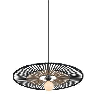 PENDANT LIGHT BAMBOO METAL 1XE27 BLACK