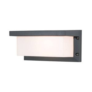 OUTDOOR SCONCE 1L ALUMINIUM PC DIFFUSER GRAPHITE