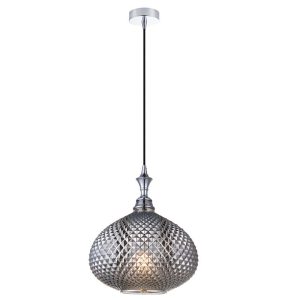 ΚΡΕΜΑΣΤΟ ΜΟΝΟΦΩΤΟ ΦΩΤΙΣΤΙΚΟ 1XE27 ΓΚΡΙ ΓΥΑΛΙ