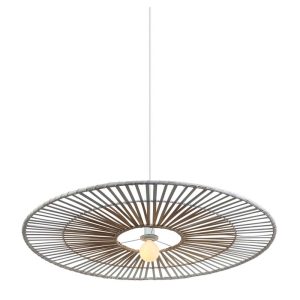 PENDANT LIGHT BAMBOO METAL 1XE27 WHITE