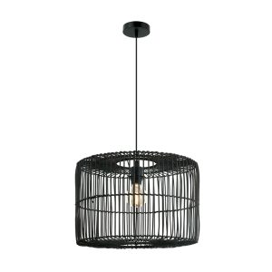 PENDENT LAMP E27 MAX 40W RATTAN BLACK