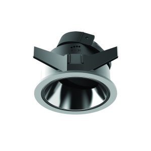 RECESSED SPOT LIGHT ADJUSTABLE SOURCE WHITE -BLACK CHROME REFLECTOR