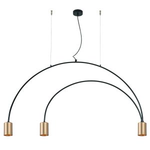 ΚΡΕΜΑΣΤΟ ΦΩΤΙΣΤΙΚΟ ΕΣΩΤΕΡΙΚΟΥ ΧΩΡΟΥ ΜΕ 3 ΥΠΟΔΟΧΕΣ 3XGU10 ΜΑΥΡΟ-ΧΡΥΣΟ