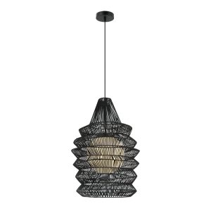 RATTAN PENDANT LIGHT BLACK