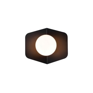 ΦΩΤΙΣΤΙΚΟ ΤΟΙΧΟΥ 1xG9 MAX 7W ΜΑΥΡΟ ΜΑΤ ΜΕΤΑΛΛΟ - ΟΠΑΛ ΓΥΑΛΙ