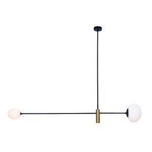 ΚΡΕΜΑΣΤΟ ΦΩΤΙΣΤΙΚΟ ΕΣΩΤΕΡΙΚΟΥ ΧΩΡΟΥ 2XG9 ΜΑΥΡΟ ΧΡΥΣΟ ΜΕΤΑΛΛΟ - ΟΠΑΛ ΓΥΑΛΙ