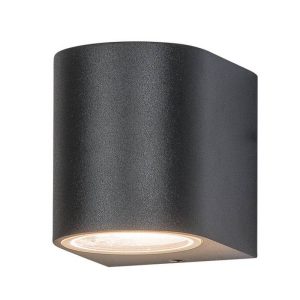 OUTDOOR SCONCE 1L ALUMINIUM GLASS DIFFUSER GRAPHITE