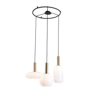 ΚΡΕΜΑΣΤΟ ΦΩΤΙΣΤΙΚΟ ΕΣΩΤΕΡΙΚΟΥ ΧΩΡΟΥ 3XE27 ΜΑΥΡΟ ΧΡΥΣΟ ΜΕΤΑΛΛΟ- ΟΠΑΛ ΓΥΑΛΙ