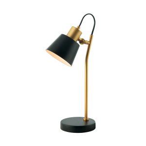 TABLE LAMP E14 MAX 25W IRON BLACK - GOLD ON /OFF SWITCH