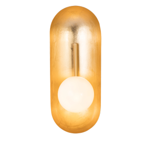 ΦΩΤΙΣΤΙΚΟ ΤΟΙΧΟΥ G9 ΜΕΤΑΛΛΟ ΜΕ ΦΥΛΛΑ ΧΡΥΣΟΥ - ΟΠΑΛ ΓΥΑΛΙ