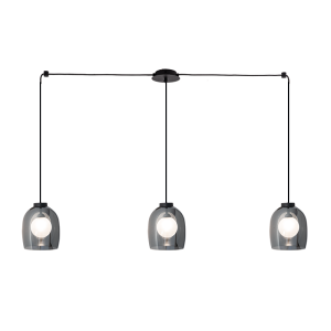 ΚΡΕΜΑΣΤΟ ΦΩΤΙΣΤΙΚΟ ΕΣΩΤΕΡΙΚΟΥ ΧΩΡΟΥ 3XG9 ΜΕΤΑΛΛΟ -ΟΠΑΛ ΚΑΙ ΦΙΜΕ ΓΥΑΛΙ