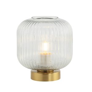 TABLE LAMP E27 MAX 25W GLASS BRASS ON/OFF SWITCH