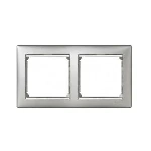 Πλαίσιο 2 Θέσεων Οριζόντιο Αλουμίνιο/Ασημί