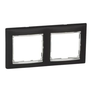 Πλαίσιο 2 Θέσεων Οριζόντιο Μαύρο/Ασημί