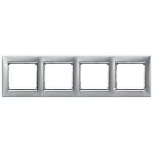 Πλαίσιο 4 Θέσεων Οριζόντιο Brushed Alu/Ασημί