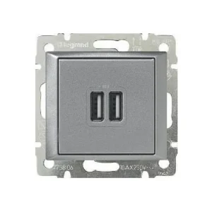 Πρίζα Φόρτισης USB Type A Χωνευτή Αλουμίνιο