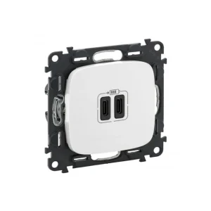 Πρίζα Φόρτισης USB Τύπου C 2ΧUSB Λευκό