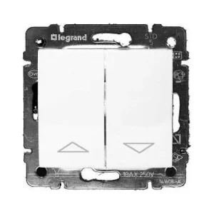 Διακόπτης Ρολών Διπλός Χωνευτός Λευκό