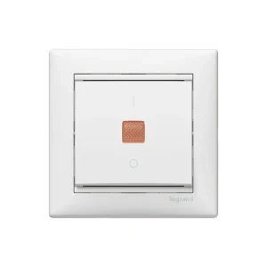 Διακόπτης Απλός Φωτεινός Χωνευτός Λευκό