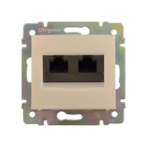 Πρίζα Τηλεφώνου RJ11 Διπλή Κρεμ