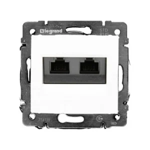 Πρίζα Τηλεφώνου RJ11 Διπλή Λευκό