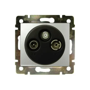 Πρίζα TV-RD-SAT Διέλευσης Χωνευτή Αλουμίνιο