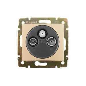 Πρίζα TV-RD-SAT Τερματική Χωνευτή Κρεμ