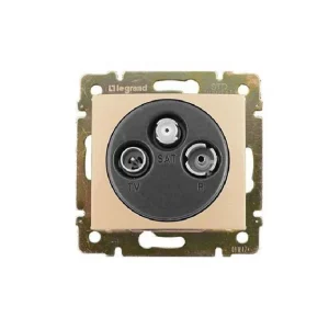 Πρίζα TV-RD-SAT Απλή Χωνευτή Κρεμ