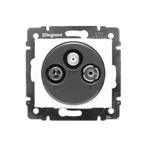 Πρίζα TV-RD-SAT Απλή Λευκό