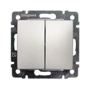 Διακόπτης Διπλός Αλέ-Ρετούρ Χωνευτός Αλουμίνιο