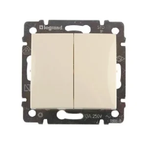 Διακόπτης Διπλός Αλέ-Ρετούρ Χωνευτός Κρεμ