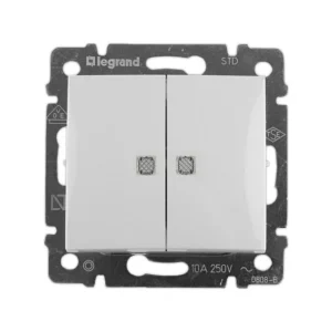 Διακόπτης Kομμυτατέρ Φωτεινός Χωνευτός Λευκό