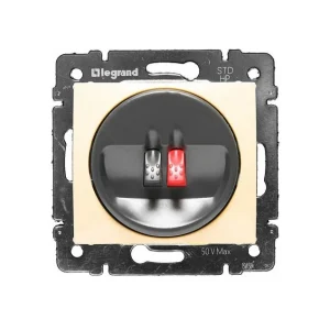 Πρίζα Ηχείων Μονή Χωνευτή Κρεμ