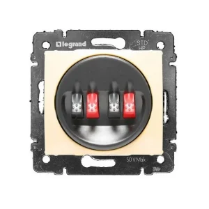 Πρίζα Ηχείων 2 Εξόδων Χωνευτή Κρεμ