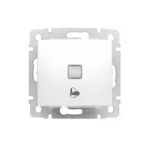 Μπουτόν Φωτεινό με Ένδειξη Κουδούνι Χωνευτό Λευκό