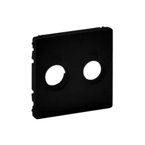 Πλακίδιο TV/SAT 2 εξόδων Μαύρο Ματ